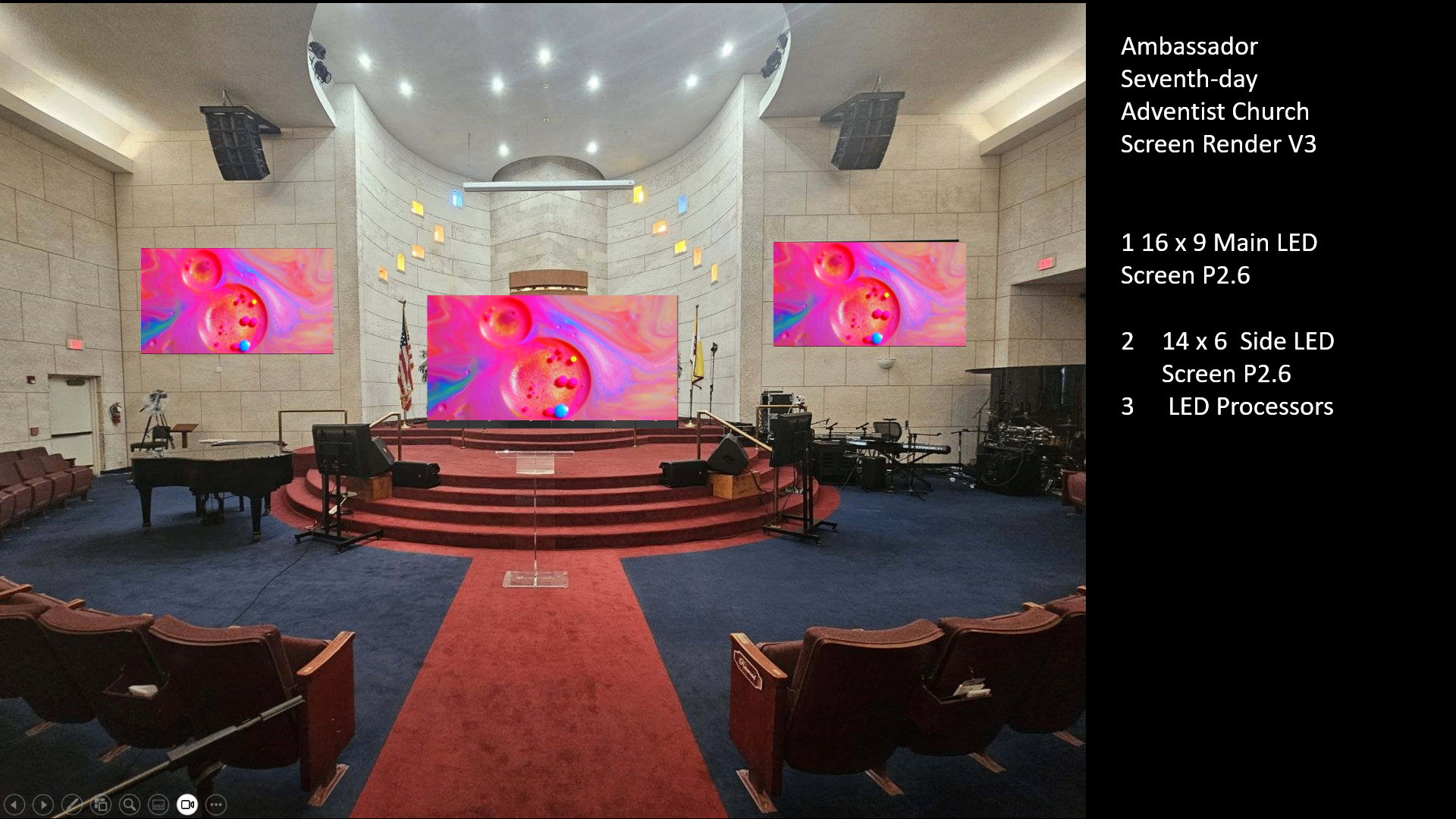 Ambassador SDA — Three-Screen P2.6 Sanctuary — view 2